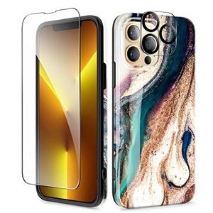 GVIEWIN for‎ iPhone 13 Pro Max Case 6.7 Inch 2021, Ultra Slim Thin Glossy Marble